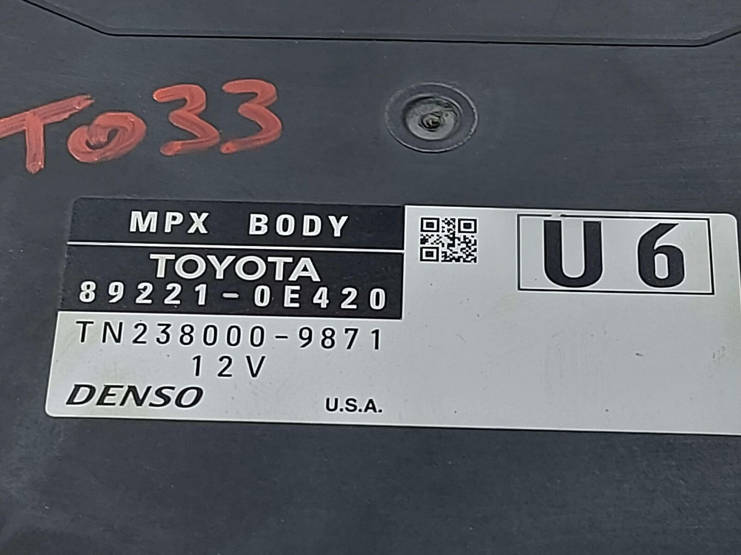 17-19 TOYOTA HIGHLANDER MPX MULTIPLEX NETWORK BODY CONTROL MODULE 89221-0E420