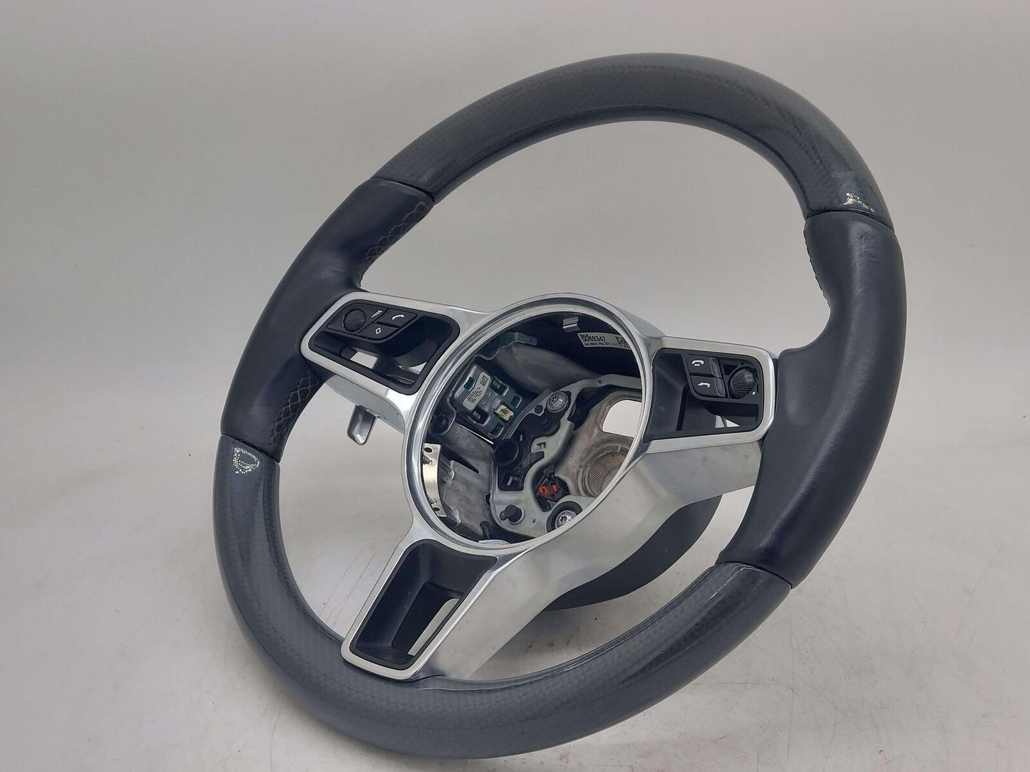 15-16 PORSCHE MACAN S 95B STEERING WHEEL OEM CARBON FIBER/LEATHER 95B959256C