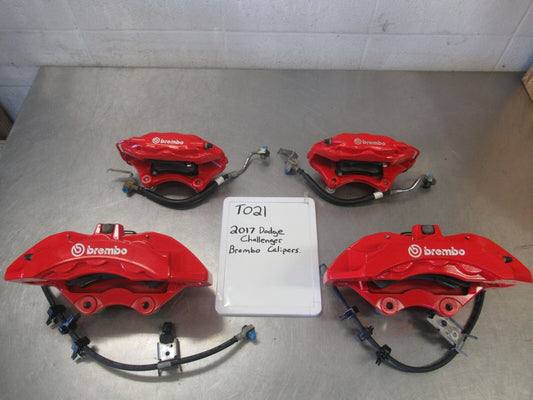 15-20 DODGE CHALLENGER Hellcat 6.2L LH RH FRONT REAR Caliper Red Brembo w rotors