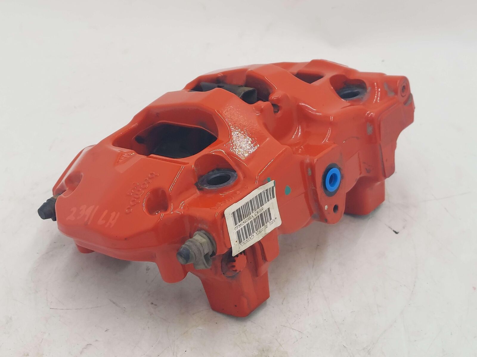 11-18 PORSCHE CAYENNE GTS 958 REAR LEFT BRAKE CALIPER RED 7P5615403BA 7P0615423