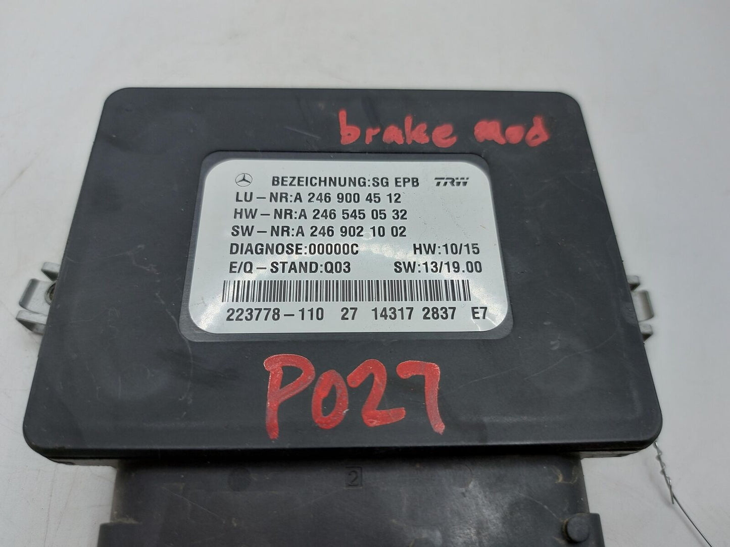 14-19 MERCEDES B250 2469004512 A2469004512 Module Parking Brake Canada market