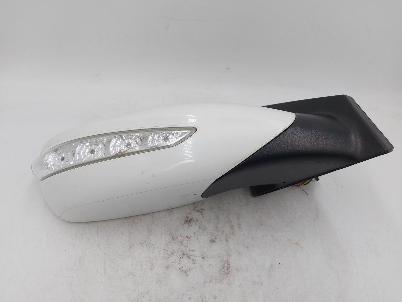 11-15 Hyundai Sonata RH Right Door Mirror White Blind Spot *Cracked 3m Pitted*