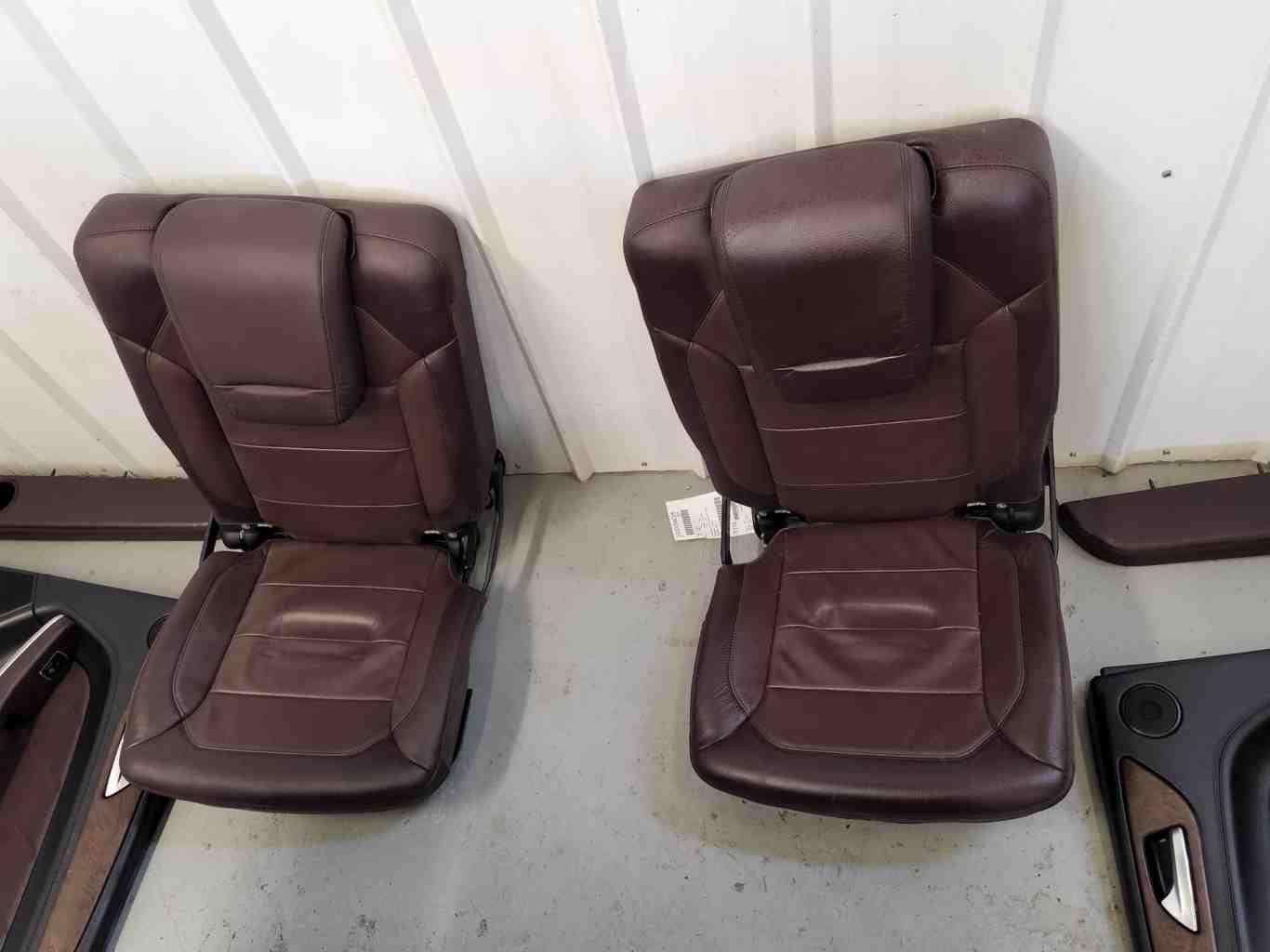 12-16 MERCEDES GL550 X166 BROWN LEATHER INTERIOR SEAT SET DOOR PANELS WOOD TRIM