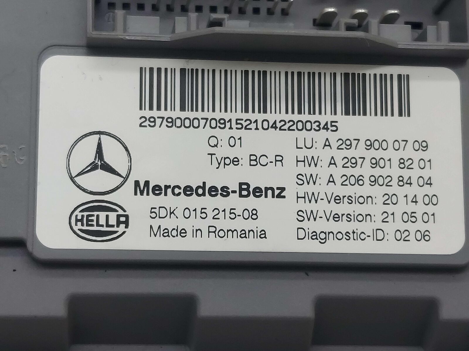 2022 MERCEDES EQS EQS580 V297 SAM SIGNAL ACQUISITION CONTROL MODULE