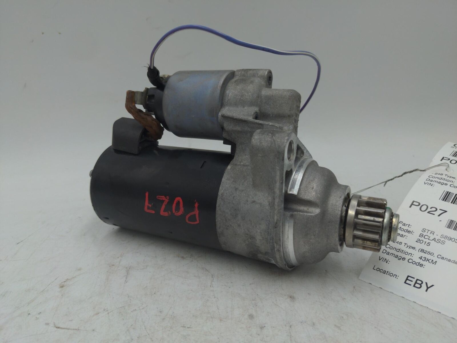 13 14 15 16 17 18 19 MERCEDES B250 Starter Motor A2709060700 43K KM'S