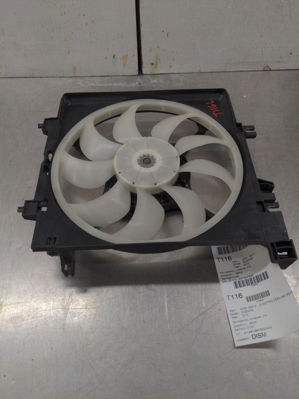 FITS 15-19 SUBARU WRX Electric Cooling Motor Fan Assembly Condenser 2.0l