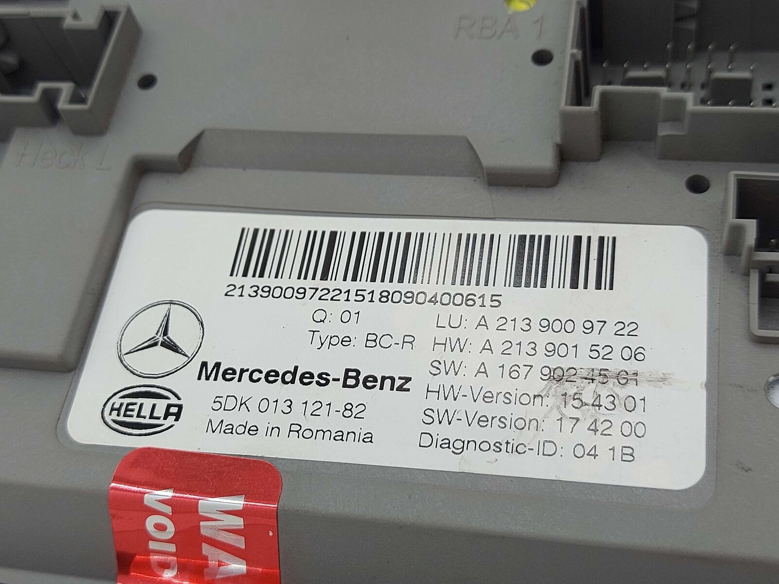 19-21 MERCEDES E63S AMG W213 REAR SAM SIGNAL ACTIVATION CONTROL MODULE