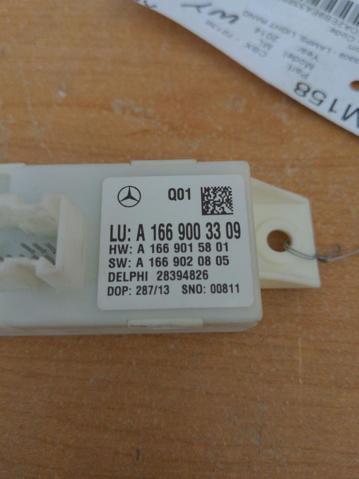 M158 MERCEDES ML SERIES 2014 1669003309 HEADLIGHT RANGE ADJUSTER CONTROL MODULE