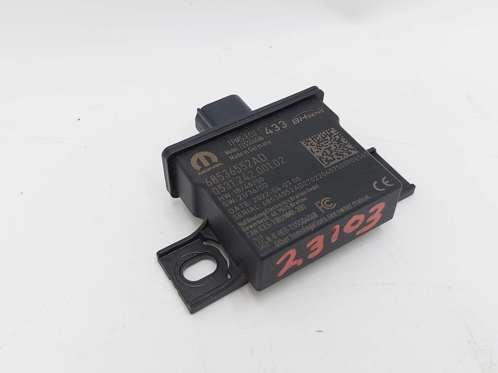 17-23 DODGE CHALLENGER SRT HELLCAT TPMS CONTROL MODULE 68536552AD