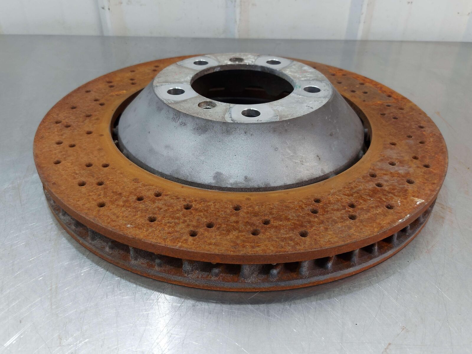 16 PORSCHE CAYMAN GT4 981 FRONT LEFT BRAKE DISC ROTOR 981351405 6K MILES!