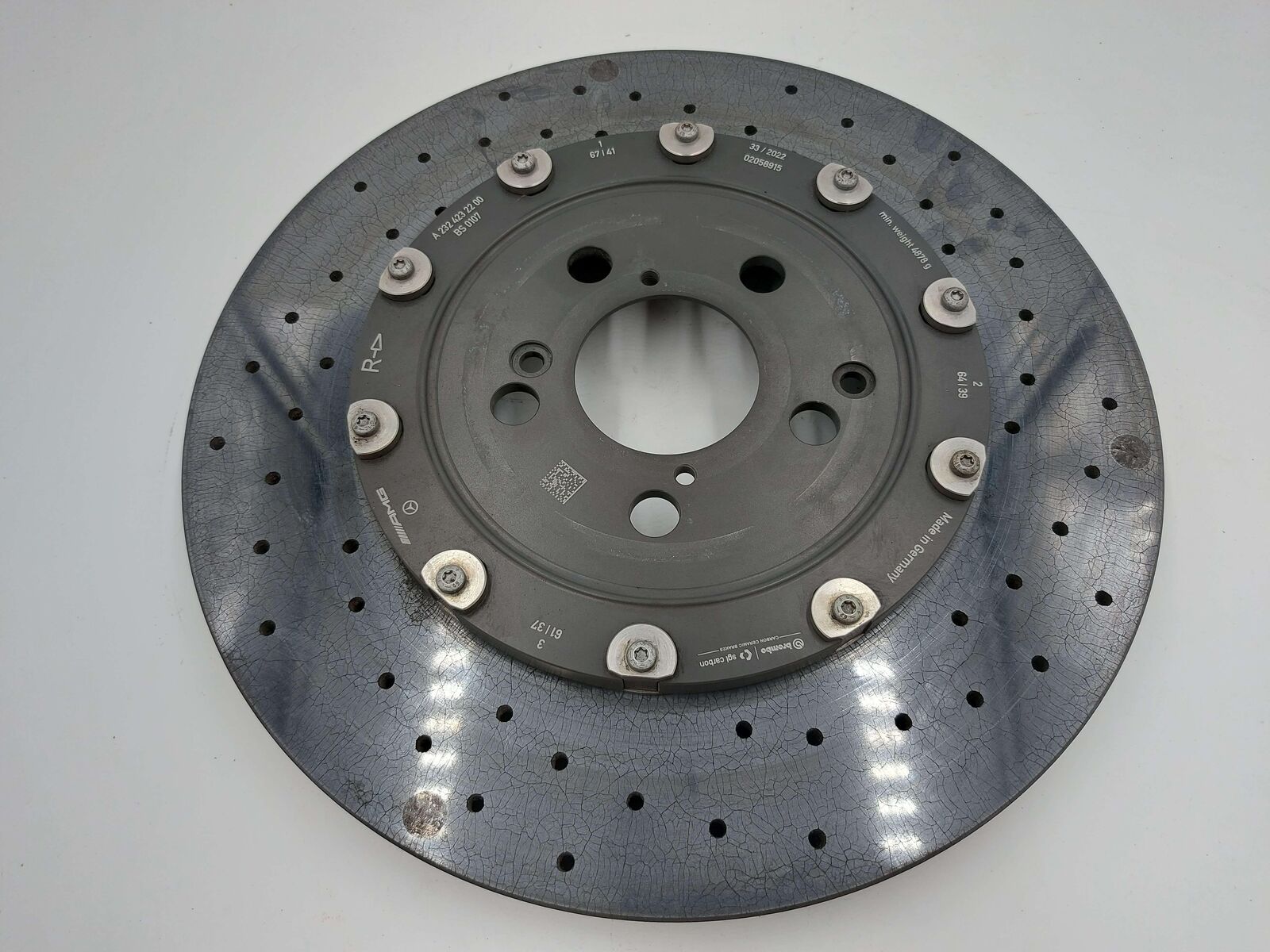 2022 MERCEDES AMG SL63 R232 REAR RIGHT BRAKE DISC ROTOR CARBON CERAMIC