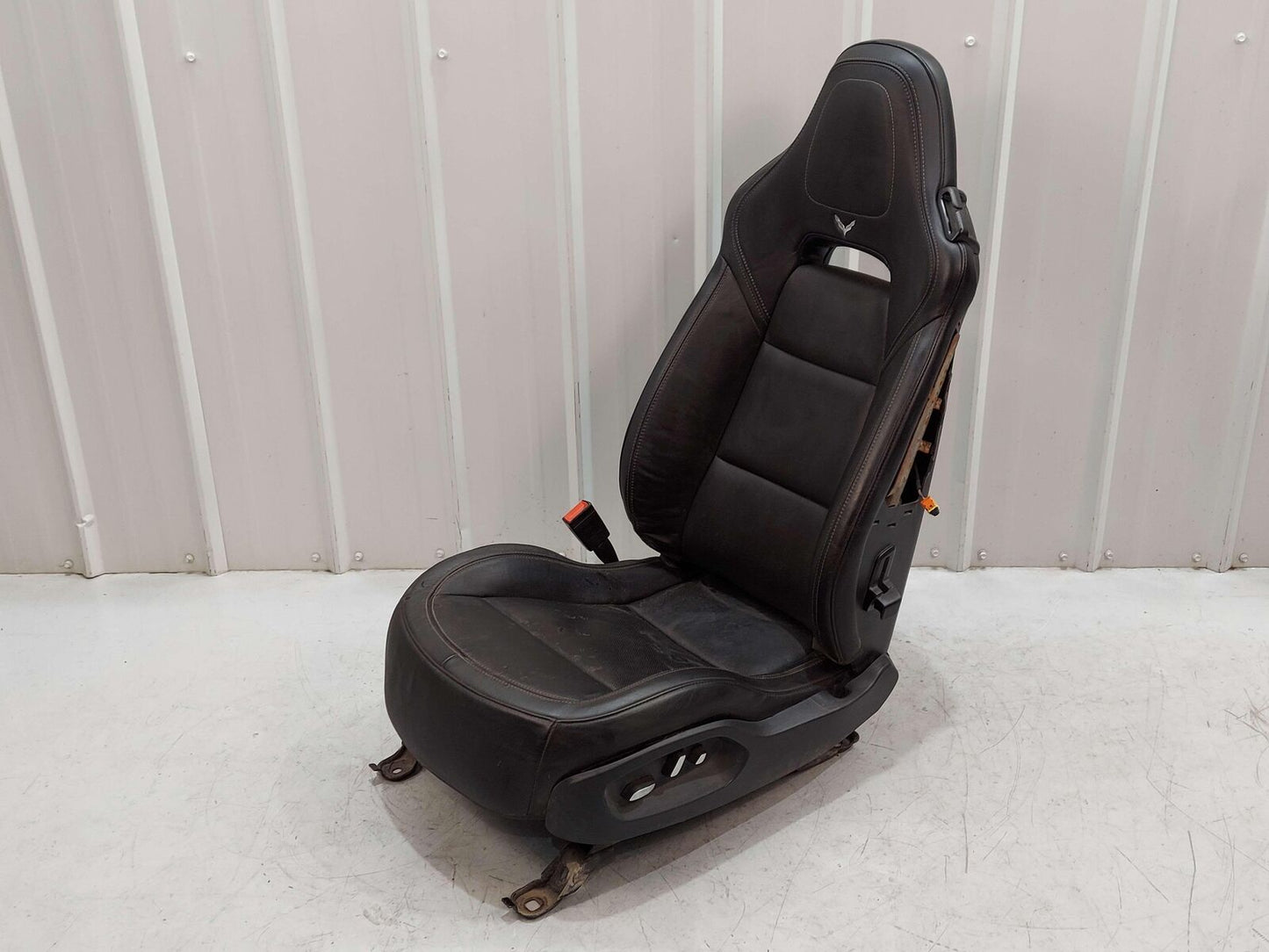 16-19 Chevrolet Corvette Front LH Left Seat Black *Parts Only! Fire Damage!*