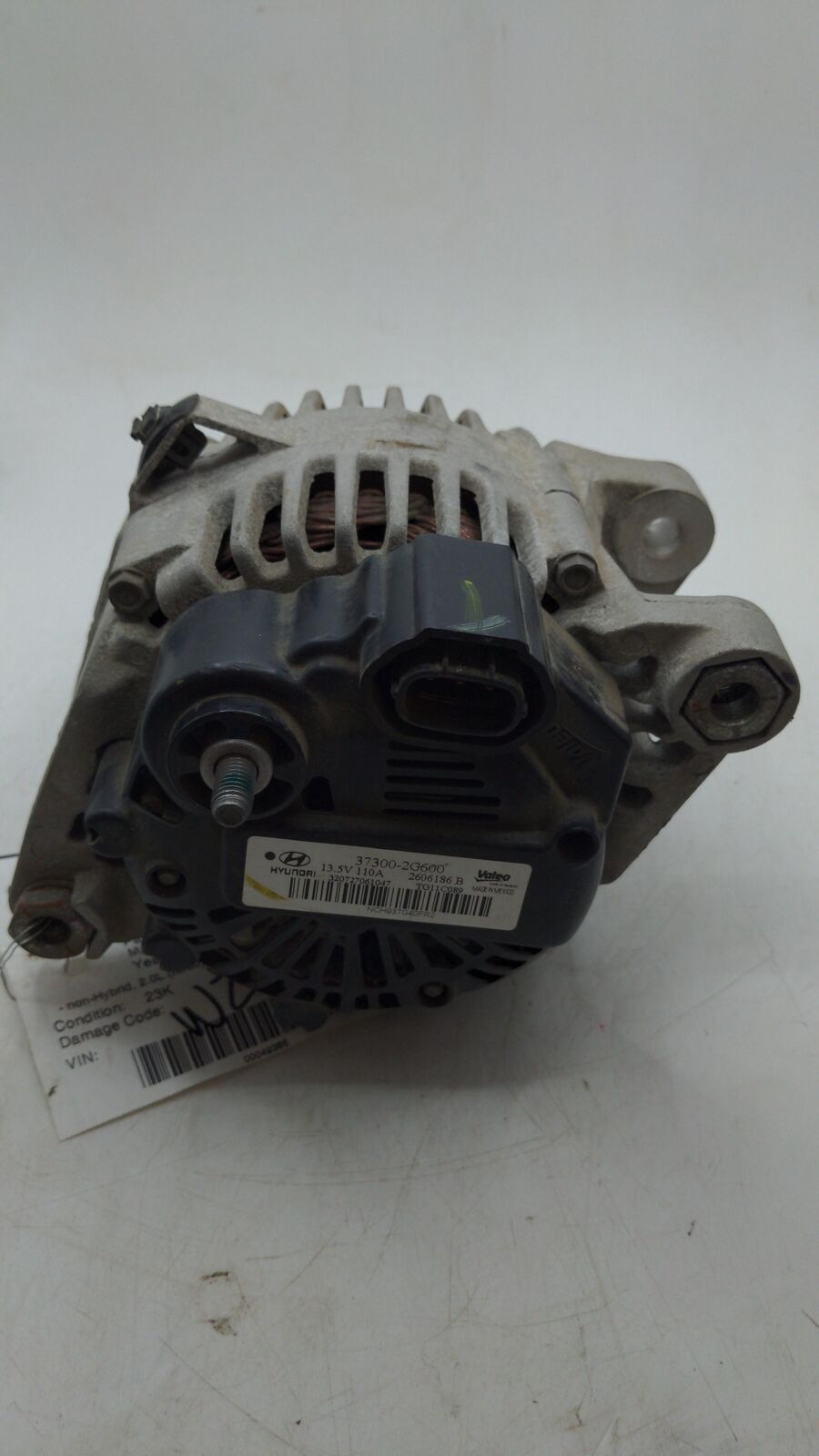 11 12 13 HYUNDAI SONATA Alternator 37300-2g600 23K KM's!