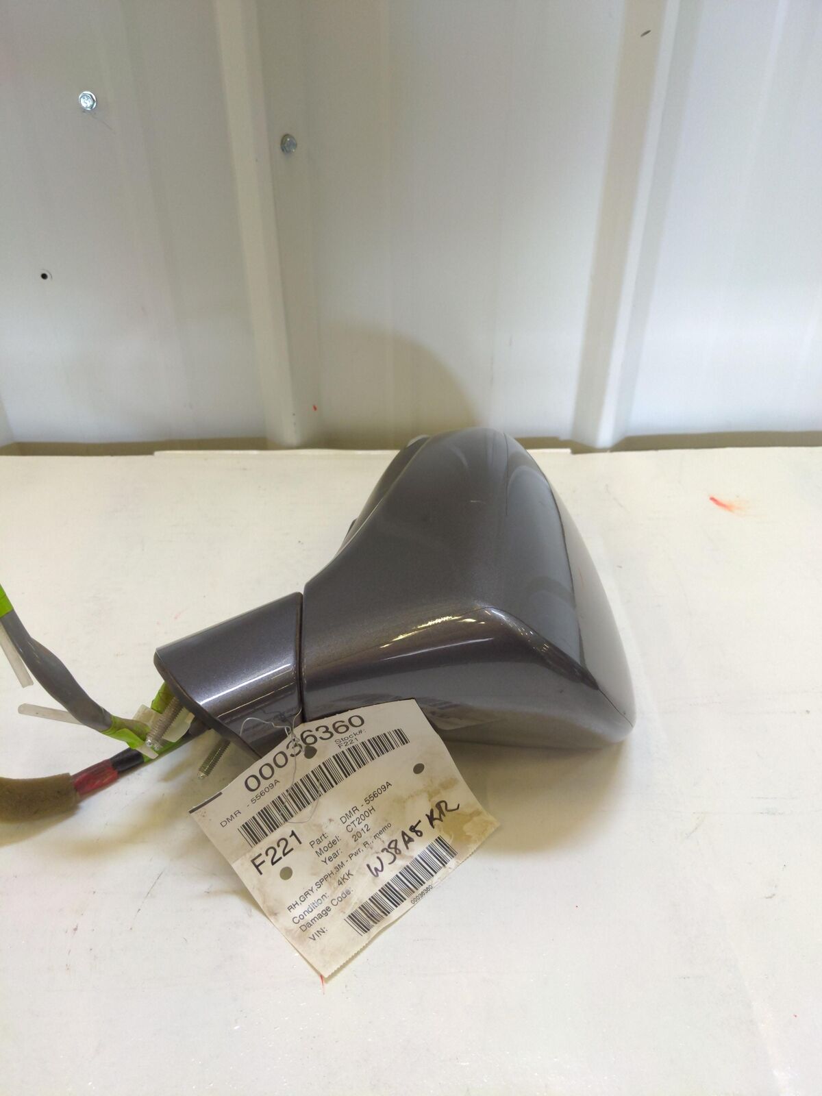 11 12 LEXUS CT200H RH Right Door Mirror Grey Memory