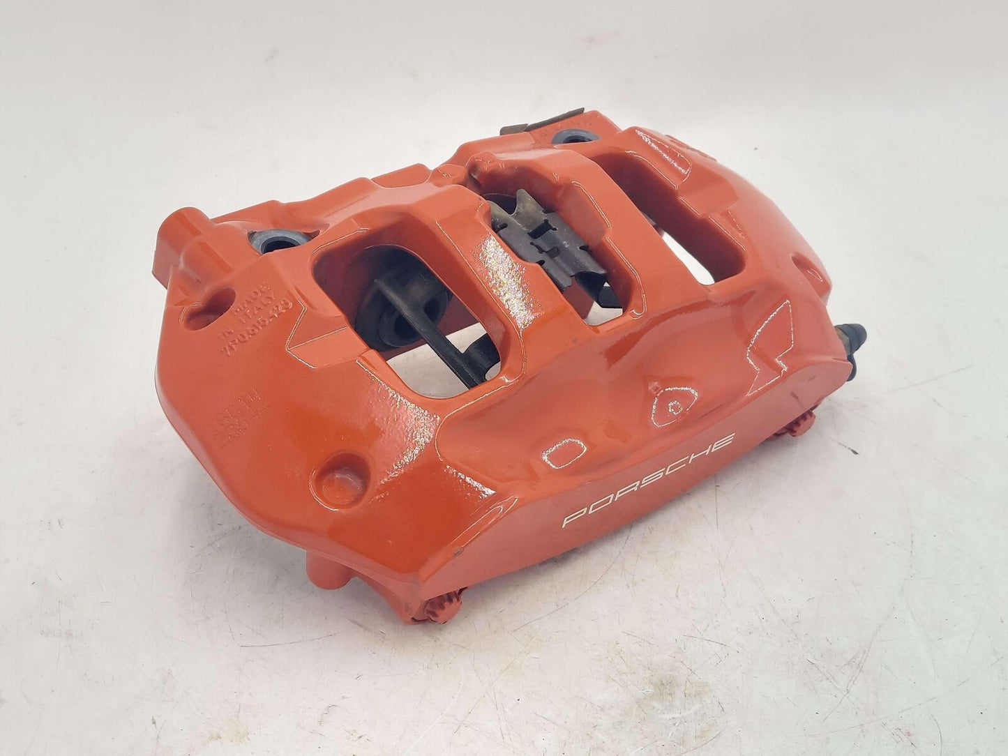 11-18 PORSCHE CAYENNE GTS 958 REAR LEFT BRAKE CALIPER RED 7P5615403BA 7P0615423