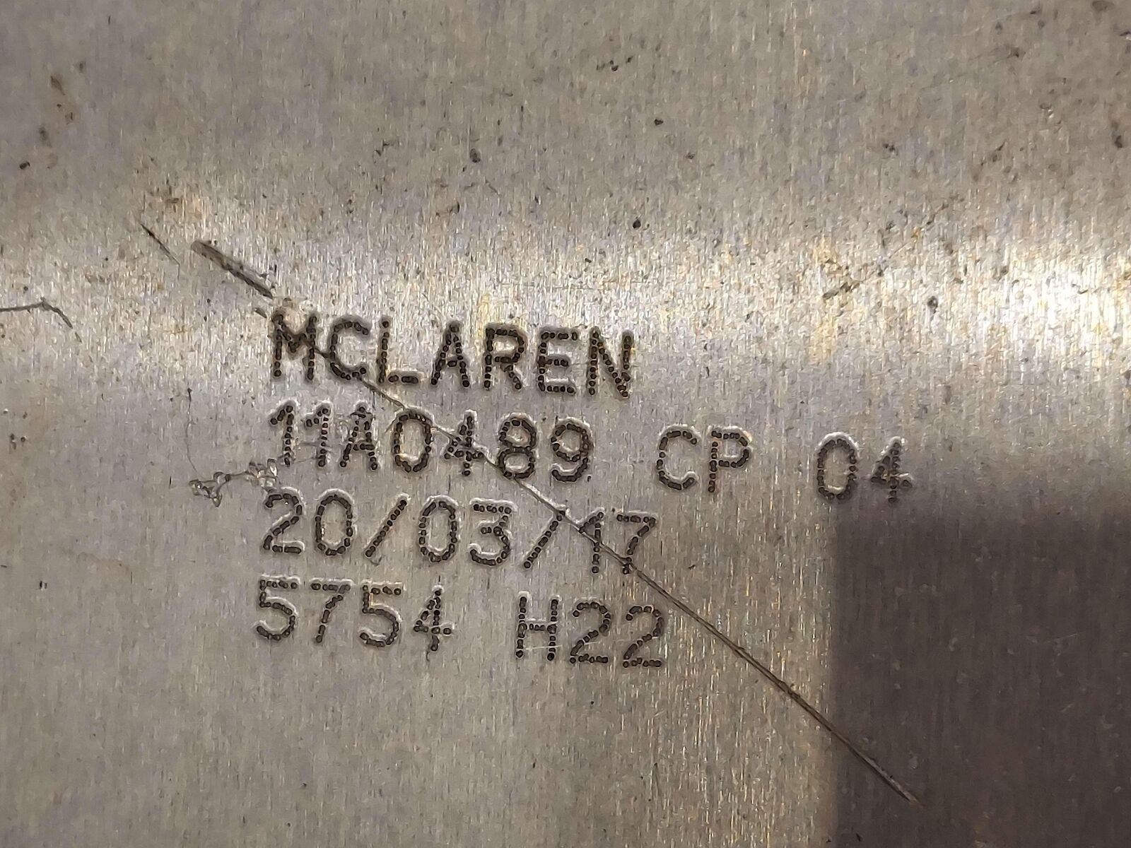 2018 Mclaren 720s Center Underbody Skid Plate 11A0489CP