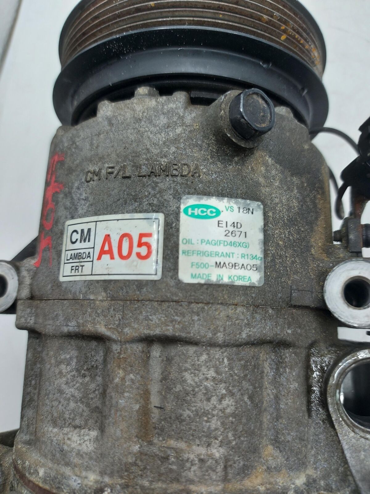 10 11 12 HYUNDAI SANTA FE A/c AC Air Compressor 136K Km's F500-MA9BA05 3.5L