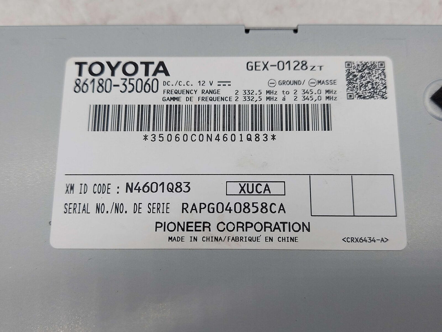 14-20 TOYOTA 4RUNNER Satellite XM sirius Radio Receiver Module 86180-35060