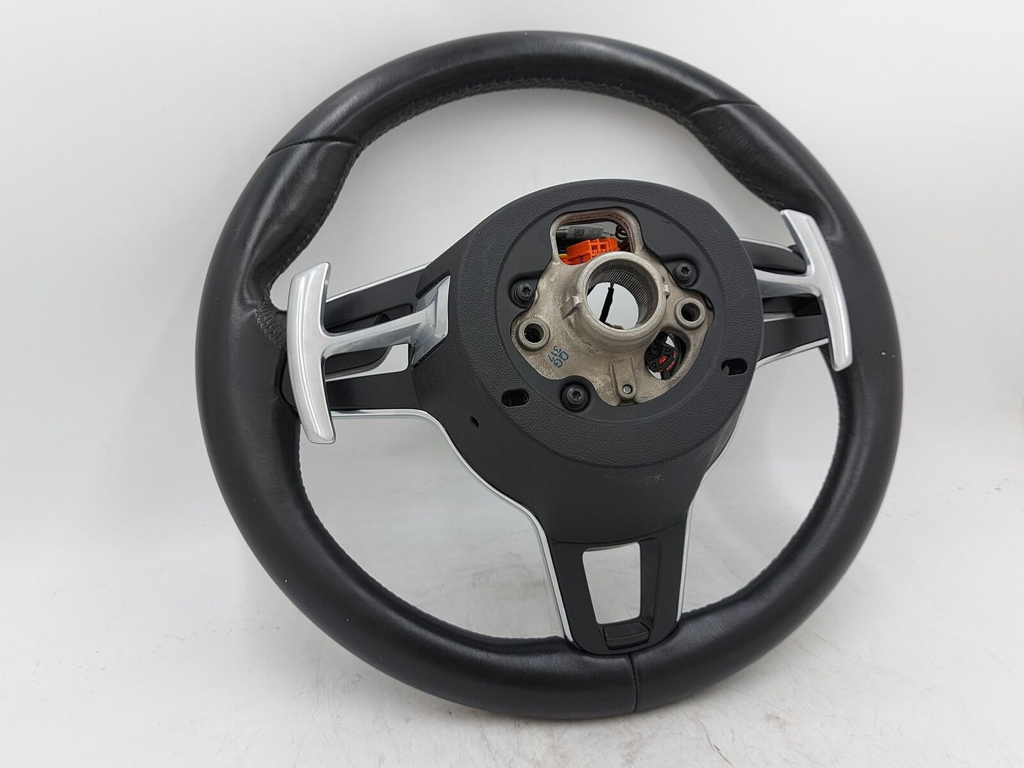 11-16 PORSCHE CAYENNE 958 LEFT STEERING WHEEL  BLACK LEATHER W/ PADDLE SHIFTERS