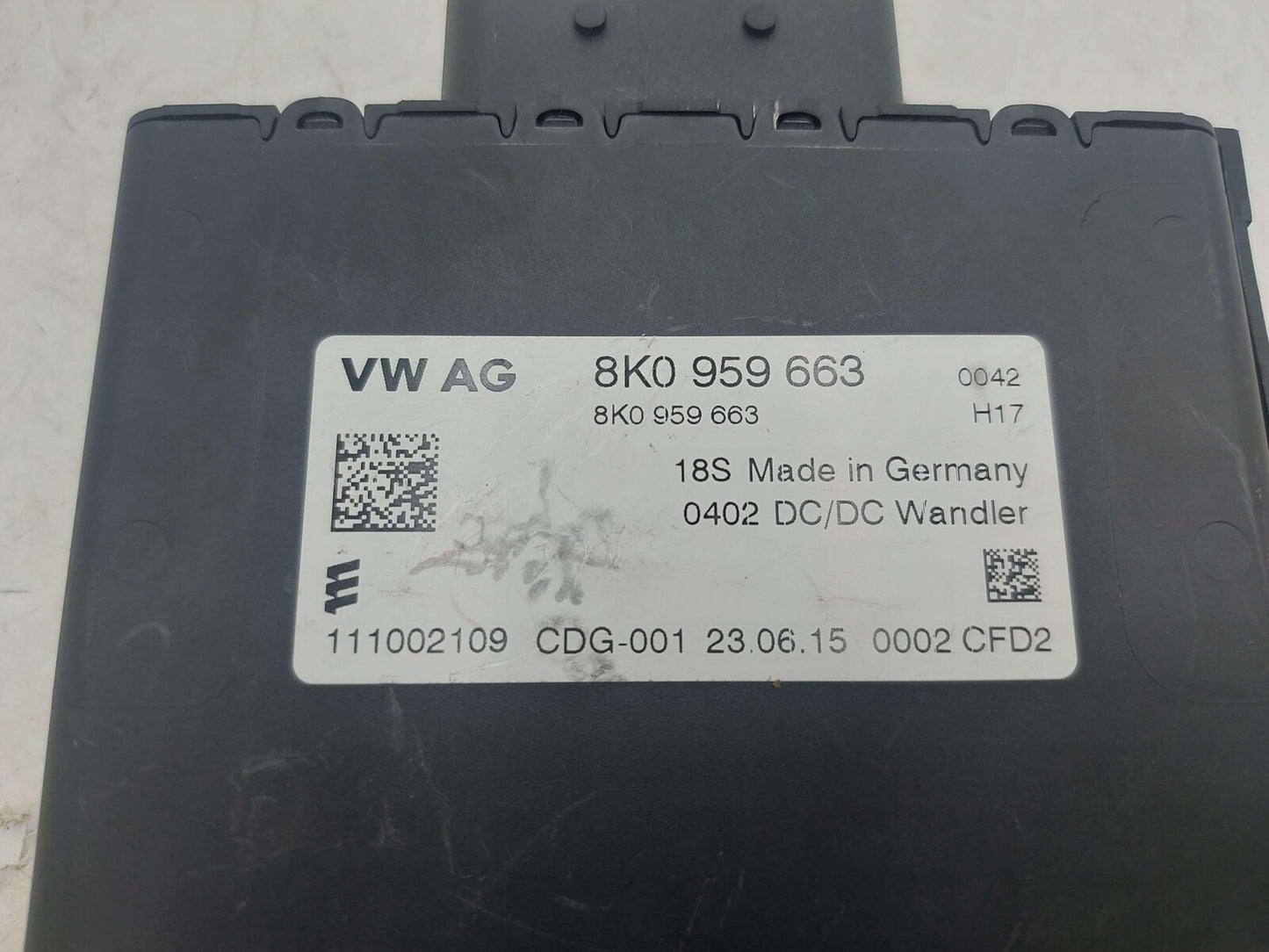 2016 PORSCHE MACAN S 95B VOLTAGE STABILIZER CONTROL MODULE 8K0959663