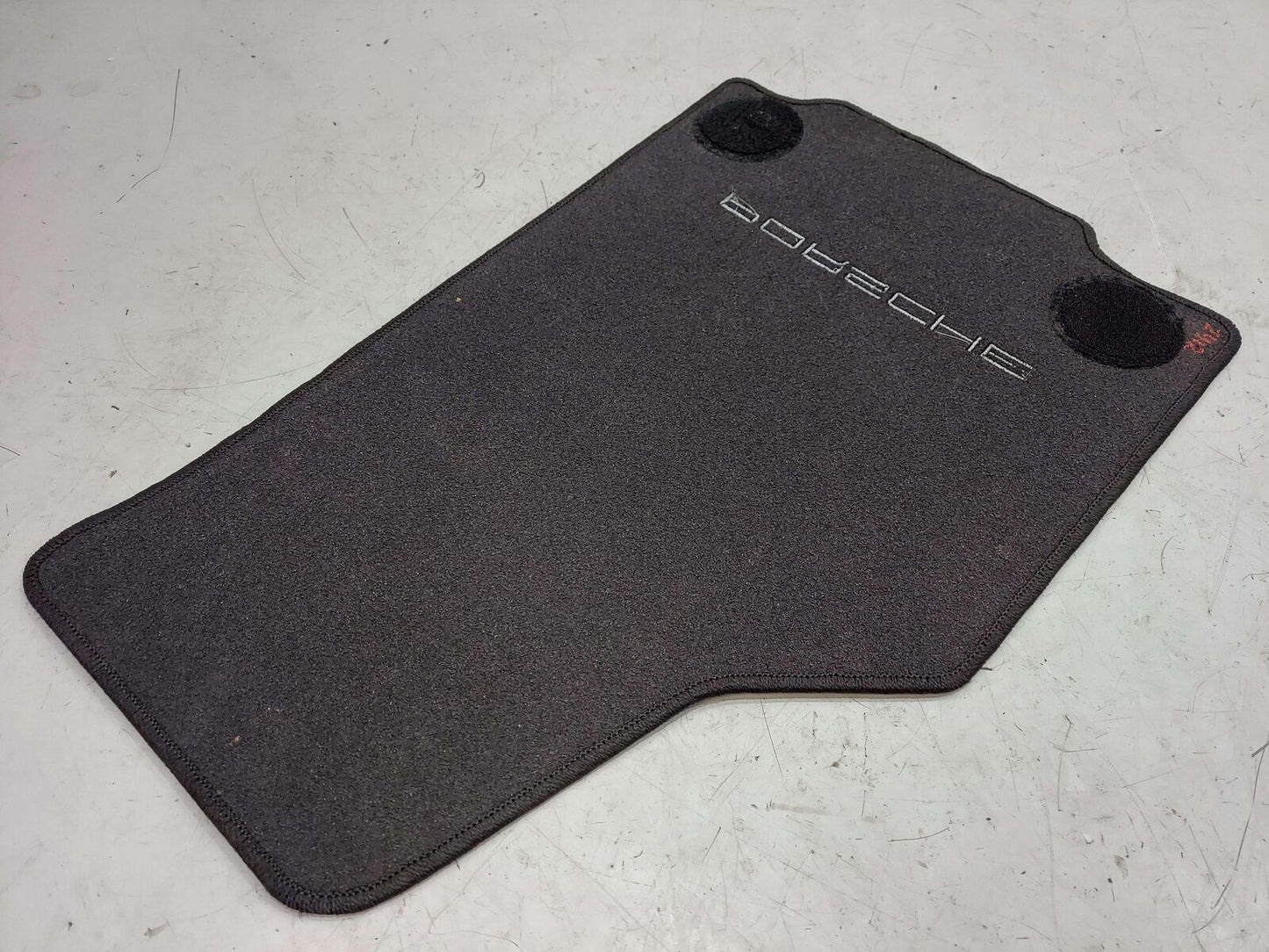 2001 PORSCHE 911 996 CARRERA FRONT FLOOR MAT 'PORSCHE' BLACK CARPET *NOTE