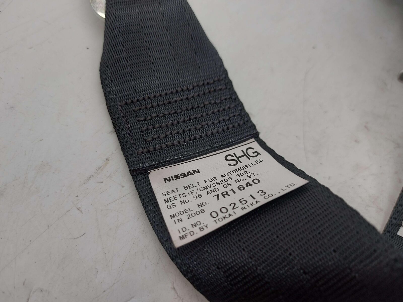 2009 Nissan GTR GT-R R35 Rear LH Left Seat Belt Retractor Black 002513 7R1640