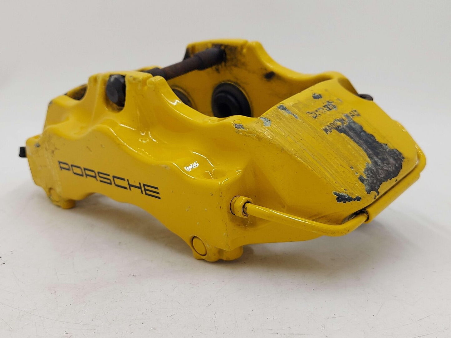 10-13 Porsche 911 997 Turbo S Front LH Left Ceramic Brake Caliper Yellow *Note