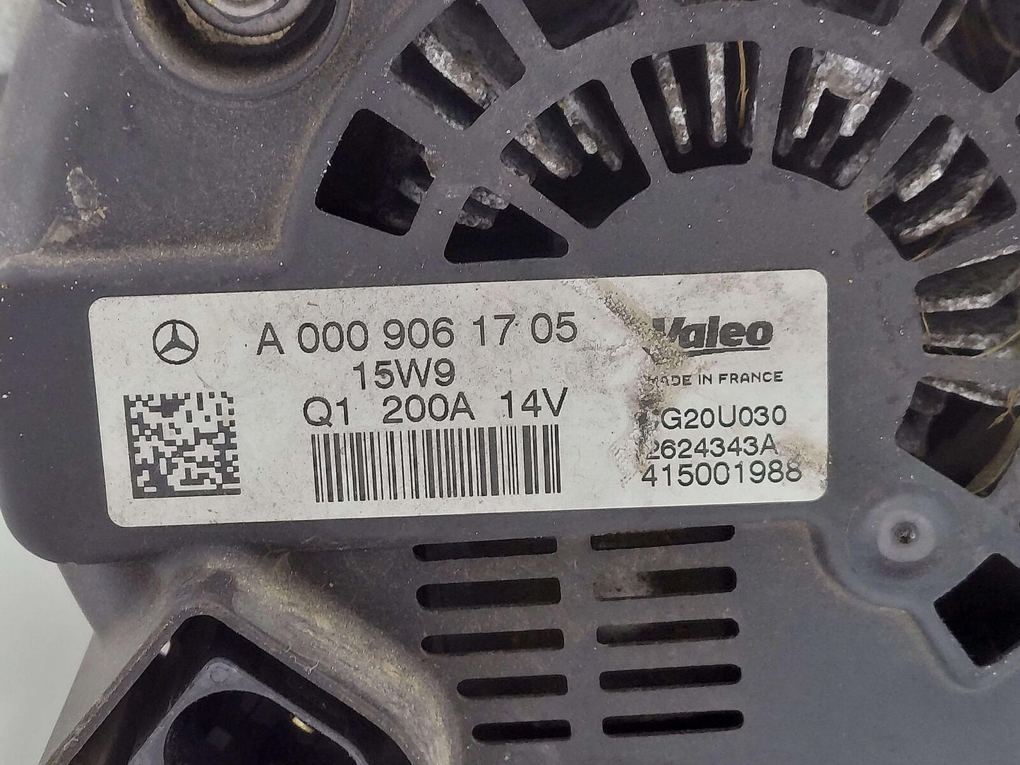 15-18 MERCEDES C63S AMG W205 SEDAN ALTERNATOR 200 AMP A0009061705