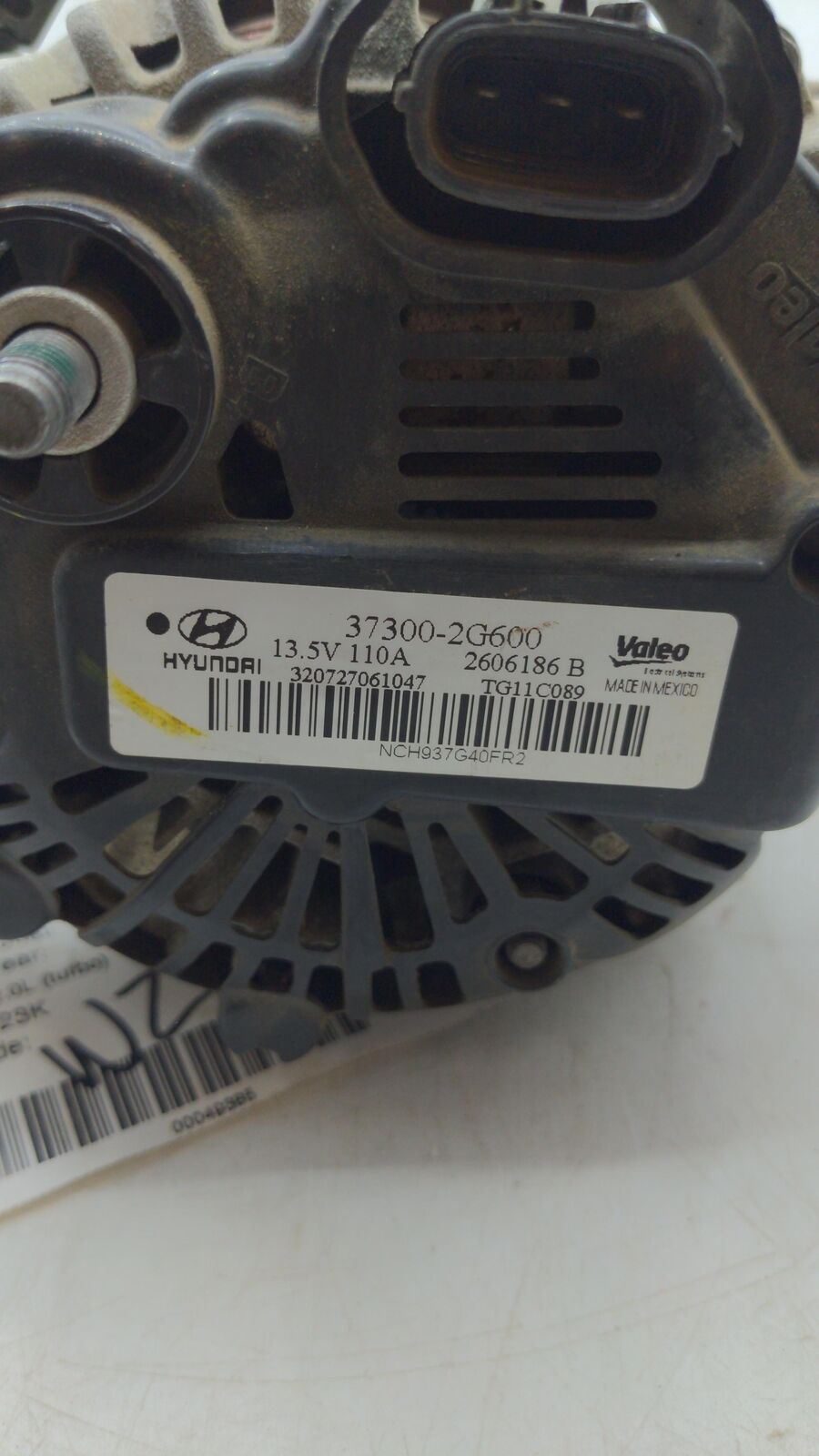 11 12 13 HYUNDAI SONATA Alternator 37300-2g600 23K KM's!