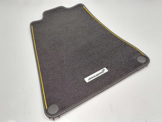 2023 McLaren Artura LH Left Floor Mat Black W/ orange Piping