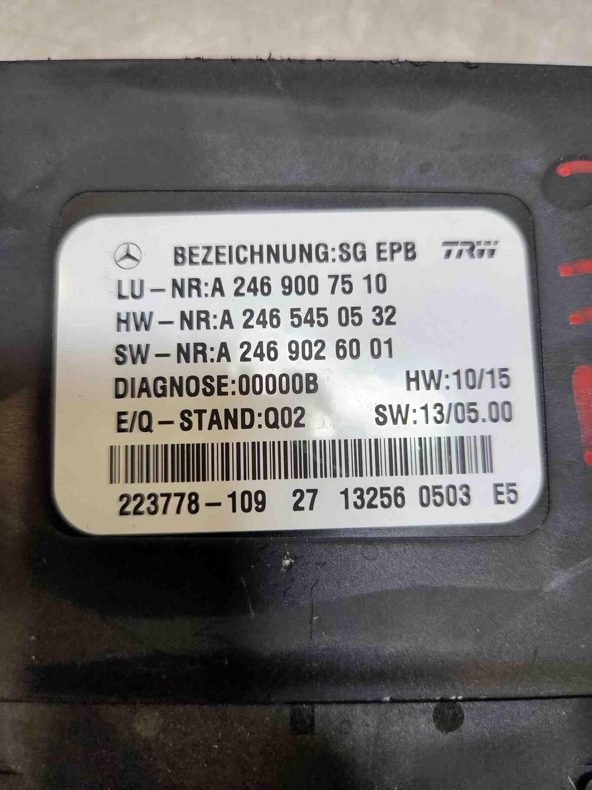 13 14 MERCEDES GL350 Parking Brake Module 2469007510