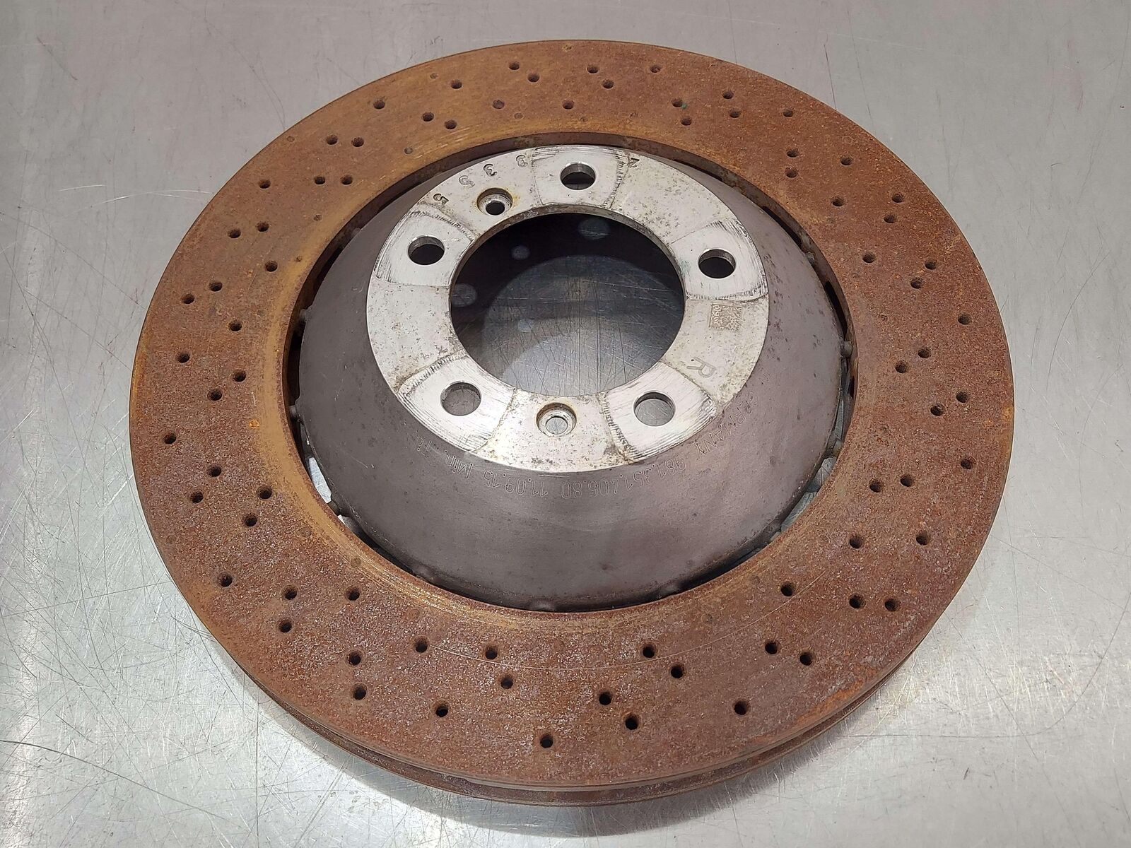 16 PORSCHE CAYMAN GT4 981 FRONT RIGHT BRAKE DISC ROTOR 98135140680 6K MILES!