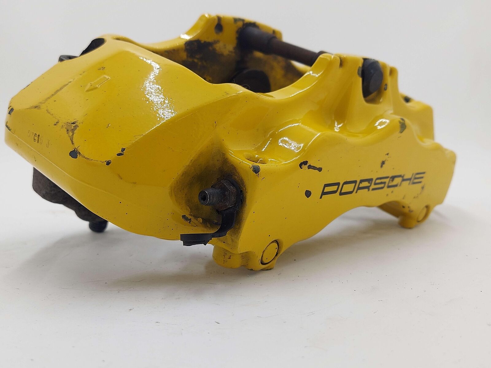 04 05 07 08 09 Porsche 911 997 Front LH Left Brake Caliper Yellow *notes*