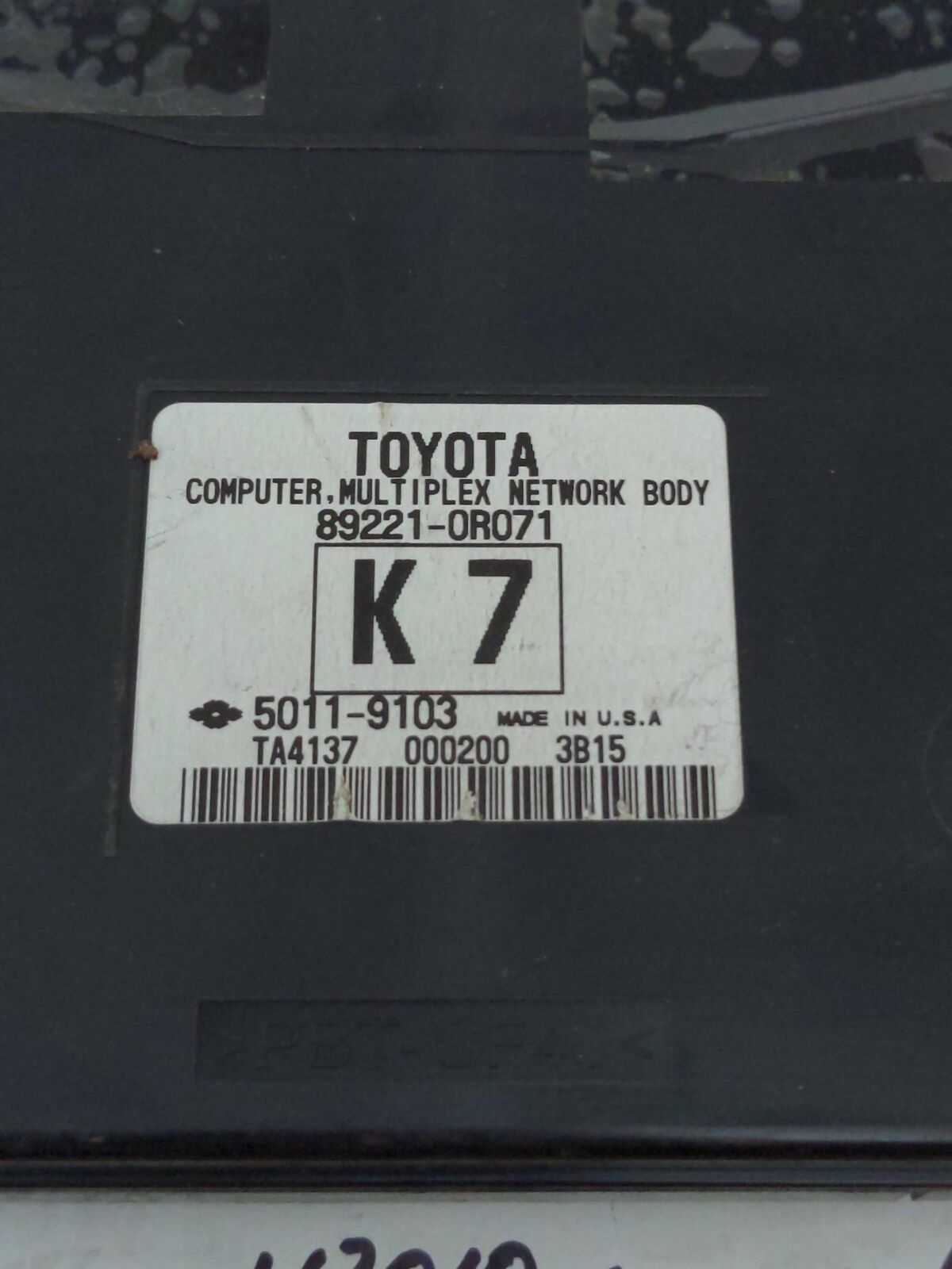 13 TOYOTA RAV-4 89221-0r071 Multiplex Network MPX module