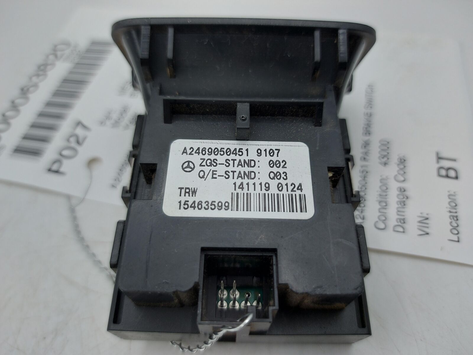 2015 Mercedes B250 Parking Park Brake Switch A2469050451