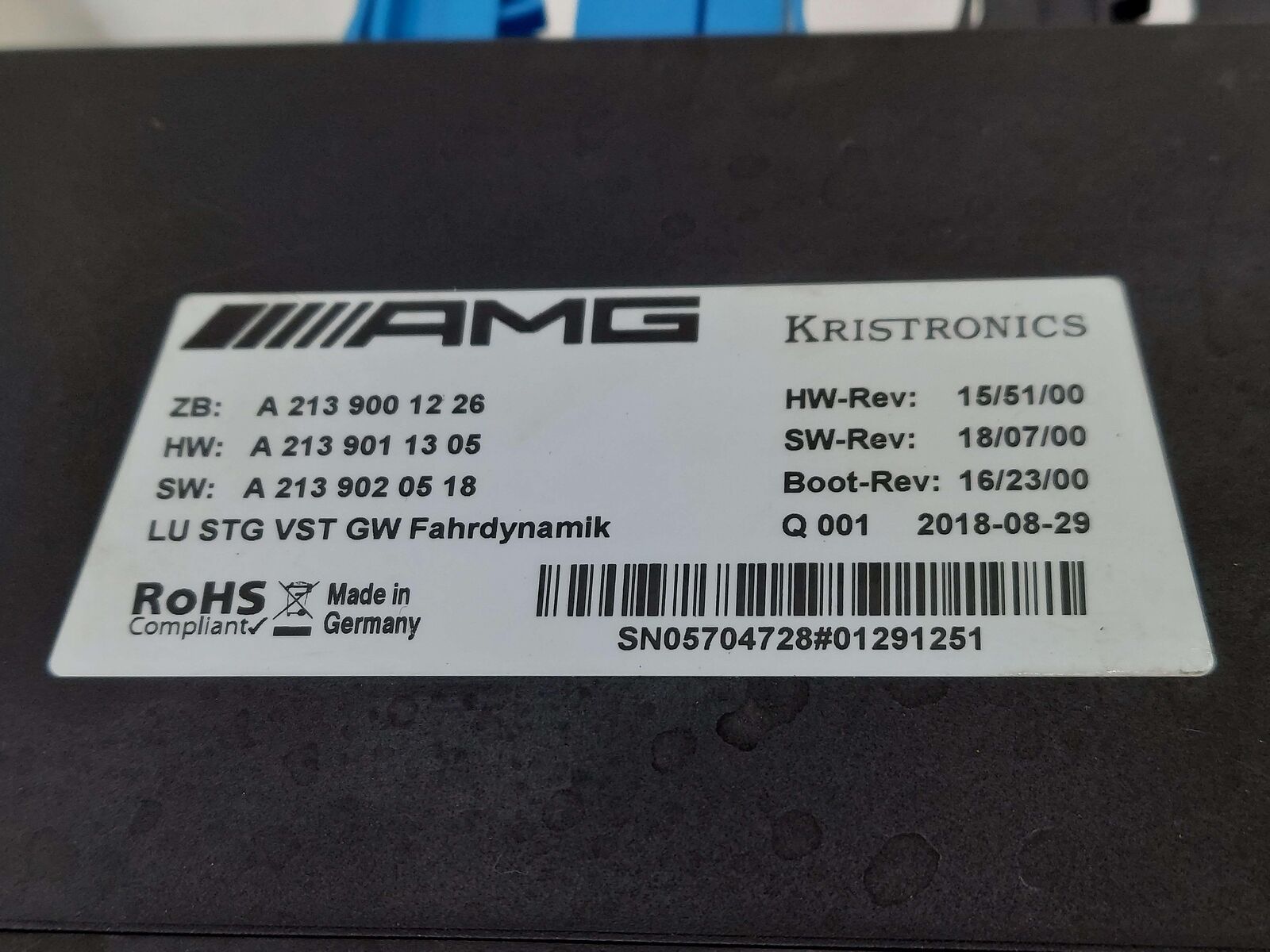 2019 Mercedes E63S AMG W213 KRISTRONICS Control Module W/ Mount A2139001226