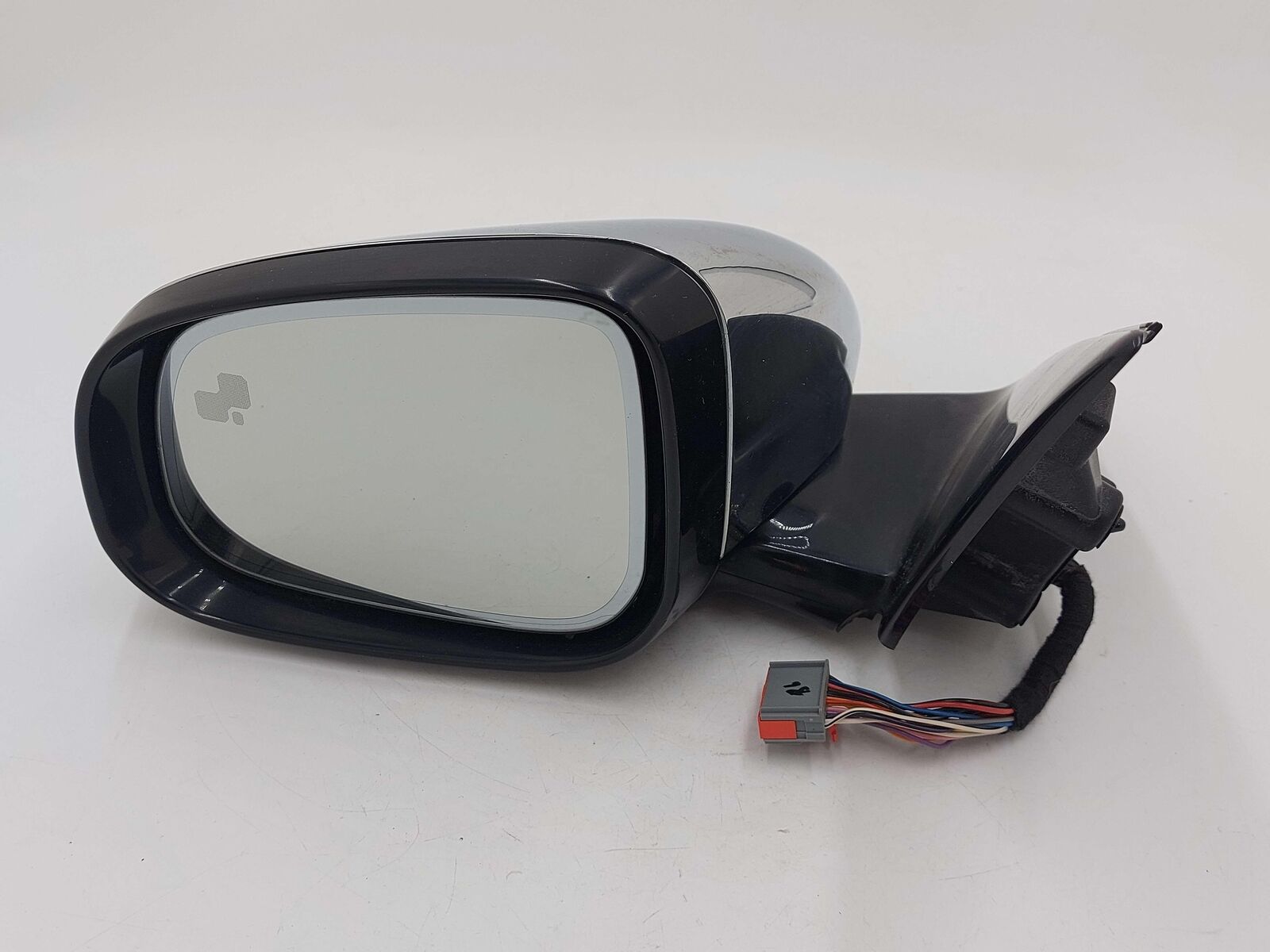 10-15 JAGUAR XJ LEFT DOOR MIRROR POWER FOLDING BLIND SPOT ALERT CHROME COVER